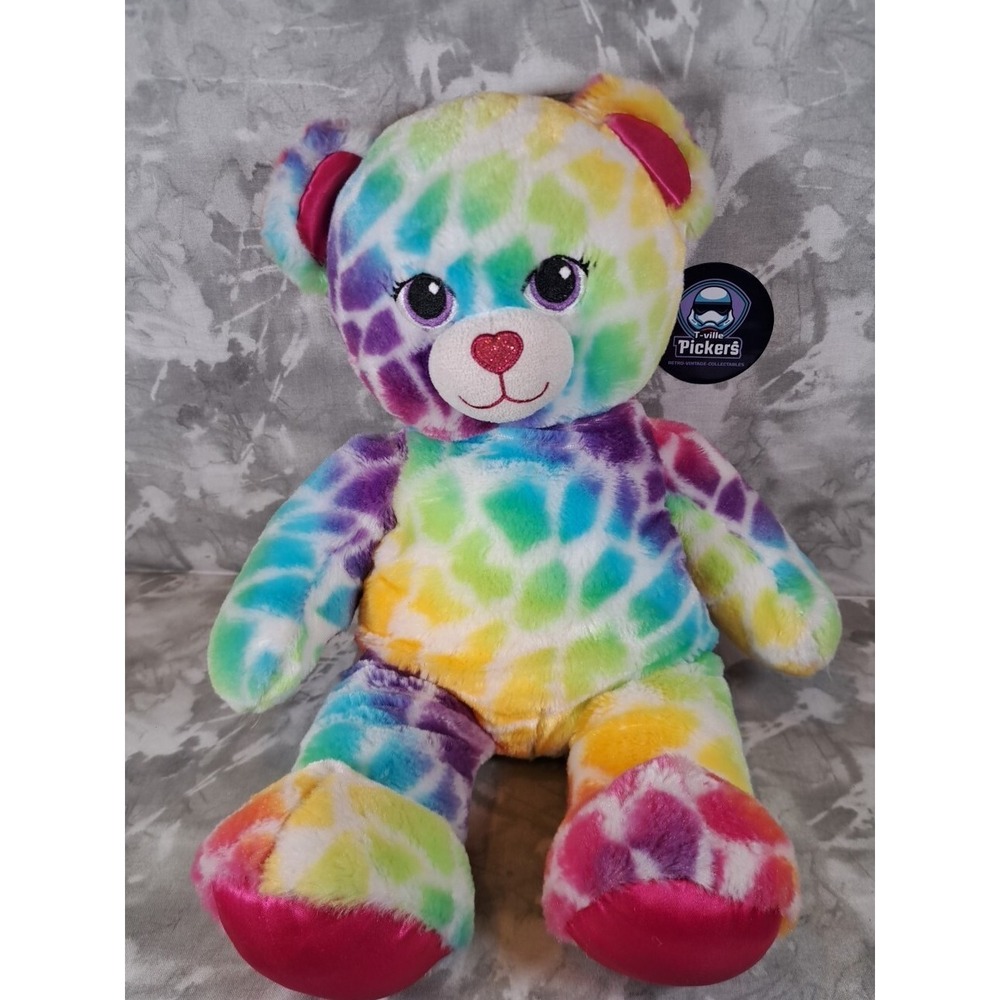 Build A Bear (BAB)Lisa Frank‎ Leopard Print Bear Rainbow Plush Stuffed  17"